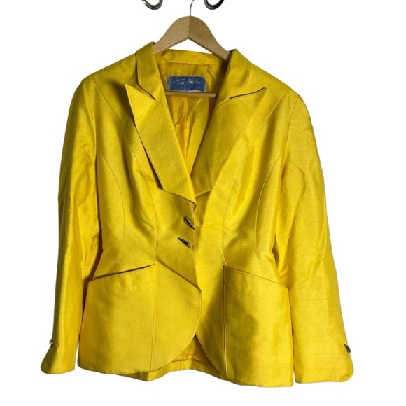 Thierry Mugler Vibrant Yellow Blazer - 100% silk - Picture 4 of 6